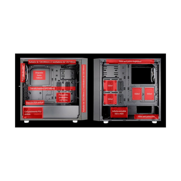 Talius Auriga Caja ATX Gaming con Cristal Templado y USB 3.0 Talius Auriga Caja ATX Gaming con Cristal Templado y USB 3.0