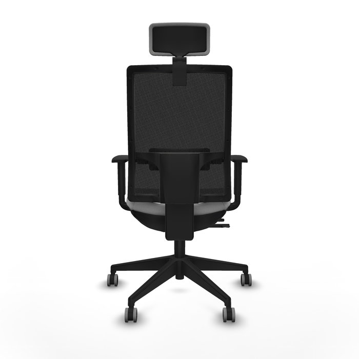 Silla de oficina Horna con mecanismo Sincro/Traslack tapizada con Tela color Gris claro y malla color Negro. Equipada con lumbar 1D, Brazos 1D, Cabecero 2D y Ruedas 65 mm parqué Silla de oficina Horna con mecanismo Sincro/Traslack tapizada con Tela color Gris claro y malla color Negro. Equipada con lumbar 1D, Brazos 1D, Cabecero 2D y Ruedas 65 mm parqué