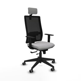 PIQUERAS Y CRESPO Silla de oficina Horna con mecanismo Sincro/Traslack, Gris claro y Negro