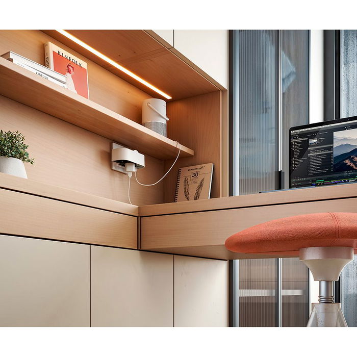 Simon Adaptador Giratorio, 2 Tomas Schuko + 2 USB (A y C) Carga Rápida 30W, 16A 250V, Rotación 180°, Blanco