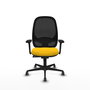 PIQUERAS Y CRESPO Silla de oficina Cilanco Amarillo y Negro con Brazos 3D