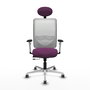 PIQUERAS Y CRESPO Silla de oficina Zulema con mecanismo Sincro/Traslack, Morado y Blanco