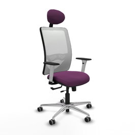 PIQUERAS Y CRESPO Silla de oficina Zulema con mecanismo Sincro/Traslack, Morado y Blanco
