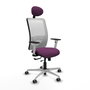 PIQUERAS Y CRESPO Silla de oficina Zulema con mecanismo Sincro/Traslack, Morado y Blanco