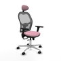 PIQUERAS Y CRESPO Silla de oficina Jorquera Rosa y Gris con Mecanismo Sincro/Traslack
