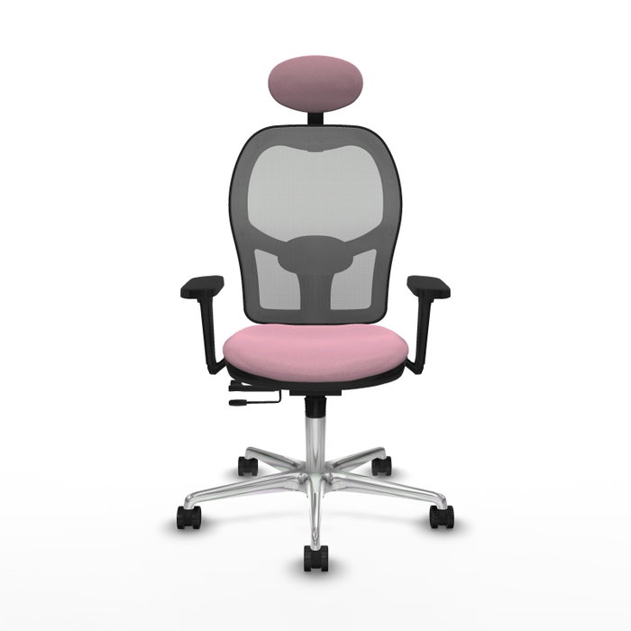 PIQUERAS Y CRESPO Silla de oficina Jorquera Rosa y Gris con Mecanismo Sincro/Traslack PIQUERAS Y CRESPO Silla de oficina Jorquera Rosa y Gris con Mecanismo Sincro/Traslack