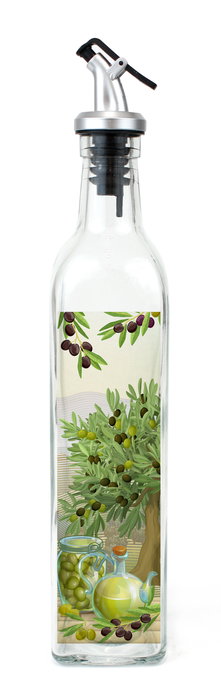 Inde Aceitera de Vidrio 750 ml con Tapón ABS, La Mediterránea - 6.4 x 6.3 x 34 cm (24 Unidades)