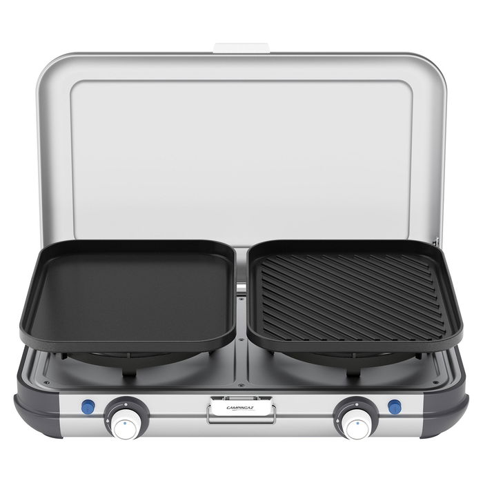 CAMPINGAZ Camping Kitchen 2 Grill & Go CV - Parrilla y cocina de camping rectangular de metal, 490x350x100 mm, 5.5 kg