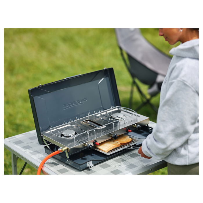 CAMPINGAZ Camping Kitchen 2 Grill & Go CV - Parrilla y cocina de camping rectangular de metal, 490x350x100 mm, 5.5 kg
