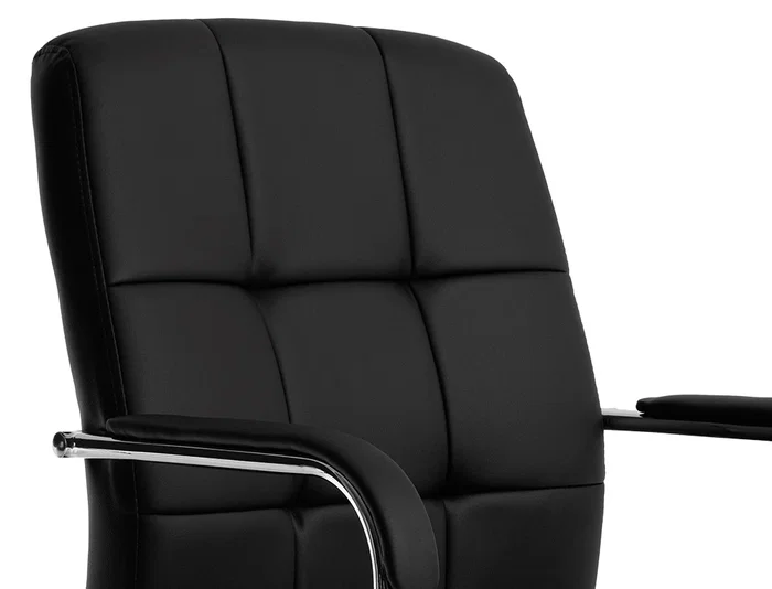 Q-connect Silla Pia Ve Escritorio Simil Piel Base Metalica Negro Altura Max 1050 mm
