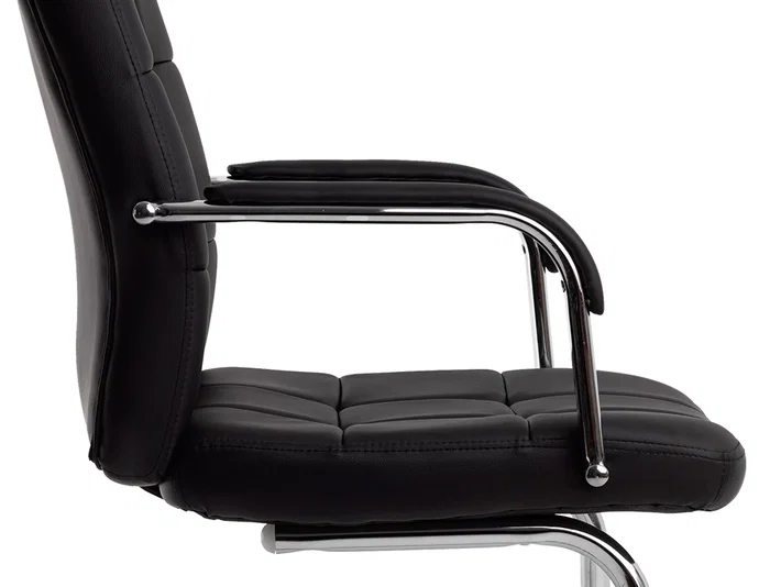 Q-connect Silla Pia Ve Escritorio Simil Piel Base Metalica Negro Altura Max 1050 mm
