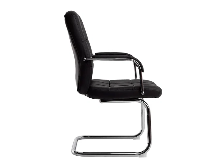 Q-connect Silla Pia Ve Escritorio Simil Piel Base Metalica Negro Altura Max 1050 mm