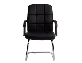 Q-connect Silla Pia Ve Escritorio Simil Piel Base Metalica Negro Altura Max 1050 mm