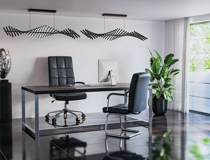 Q-connect Silla Pia Ve Escritorio Simil Piel Base Metalica Negro Altura Max 1050 mm