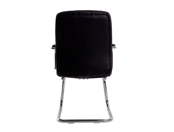 Q-connect Silla Pia Ve Escritorio Simil Piel Base Metalica Negro Altura Max 1050 mm