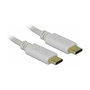 DeLOCK Cable de Carga USB Tipo C 15 cm PD 100 W con E-Marker, USB-C a USB-C, 22 AWG, Conectores Dorados, Blanco