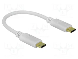 DeLOCK Cable de carga USB Type-C a USB Type-C 15 cm PD 100 W Blanco