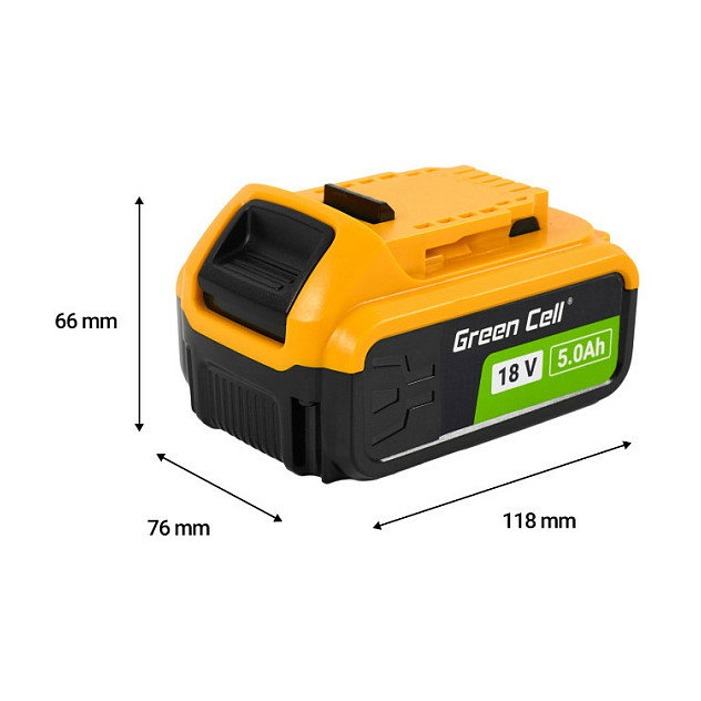 Green Cell PTDW18V5 Batería de 18V 5Ah para DeWalt XR DCB184