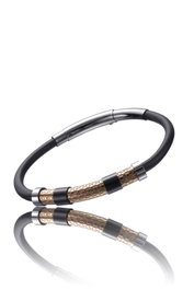 Time Force Pulsera TS5099BR23 para Hombre en Dorado con Caucho