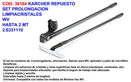 KARCHER Set de prolongación para limpiacristales WV de 2 metros (2.6331110) de 2 m