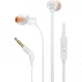 JBL JBLT160WHT Auriculares Intrauditivos Tune 160 con Micrófono, Jack 3.5 mm, Sonido Pure Bass, Cable Plano sin Enredos, Blancos