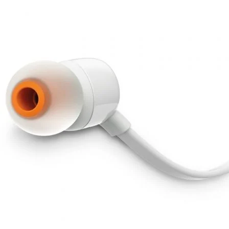 JBL JBLT160WHT Auriculares Intrauditivos Tune 160 con Micrófono, Jack 3.5 mm, Sonido Pure Bass, Cable Plano sin Enredos, Blancos