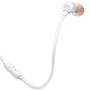 JBL JBLT160WHT Auriculares Intrauditivos Tune 160 con Micrófono, Jack 3.5 mm, Sonido Pure Bass, Cable Plano sin Enredos, Blancos