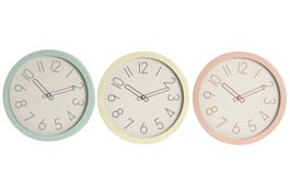 DKD Home Decor Reloj de Pared PVC Surtido de 3 Unidades