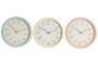 DKD Home Decor Reloj de Pared PVC Surtido de 3 Unidades