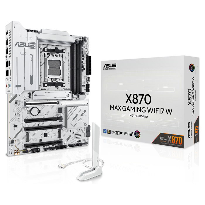 Asus X870 MAX GAMING WIFI7 W Blanco, Zócalo AM5, ATX, DDR5 Asus X870 MAX GAMING WIFI7 W Blanco, Zócalo AM5, ATX, DDR5