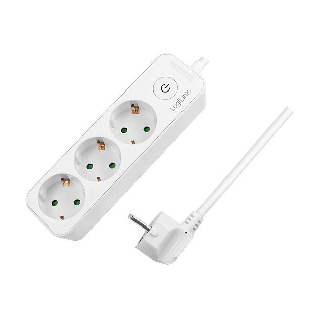 LogiLink Regleta con 3 Tomas de Corriente de Seguridad, Blanco LogiLink Regleta con 3 Tomas de Corriente de Seguridad, Blanco