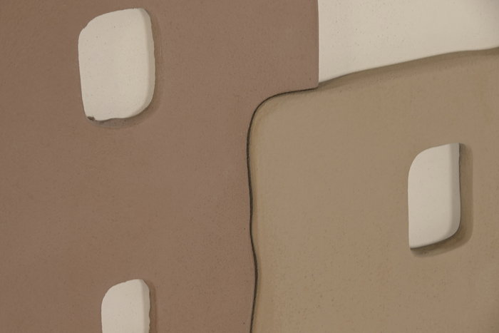 DKD Home Decor Cuadro MDF Relieve Casas Marrón Claro 80x80x6 cm