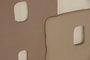 DKD Home Decor Cuadro MDF Relieve Casas Marrón Claro 80x80x6 cm