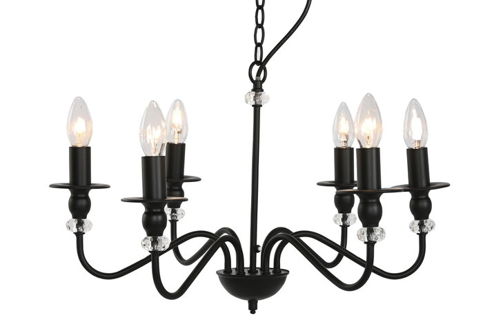 DKD Home Decor Lámpara de Techo de Metal con 6 Brazos, Negro