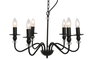 DKD Home Decor Lámpara de Techo de Metal con 6 Brazos, Negro