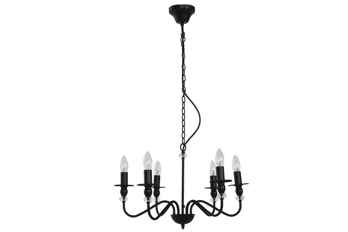 DKD Home Decor Lámpara de Techo de Metal con 6 Brazos, Negro