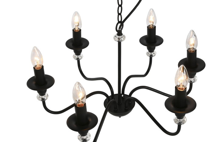 DKD Home Decor Lámpara de Techo de Metal con 6 Brazos, Negro