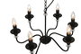 DKD Home Decor Lámpara de Techo de Metal con 6 Brazos, Negro