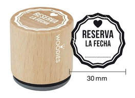 WOODIES BY COLOP Sello de Madera Reserva la Fecha Ø30mm