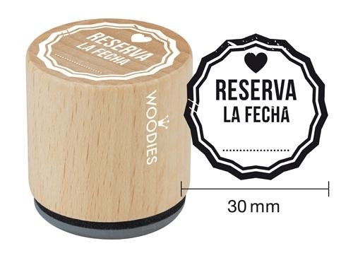 WOODIES BY COLOP Sello de Madera Reserva la Fecha Ø30mm WOODIES BY COLOP Sello de Madera Reserva la Fecha Ø30mm