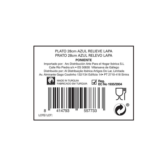 Plato Presentación Vidrio Mar De Viento Quid 28 cm (12 Unidades)