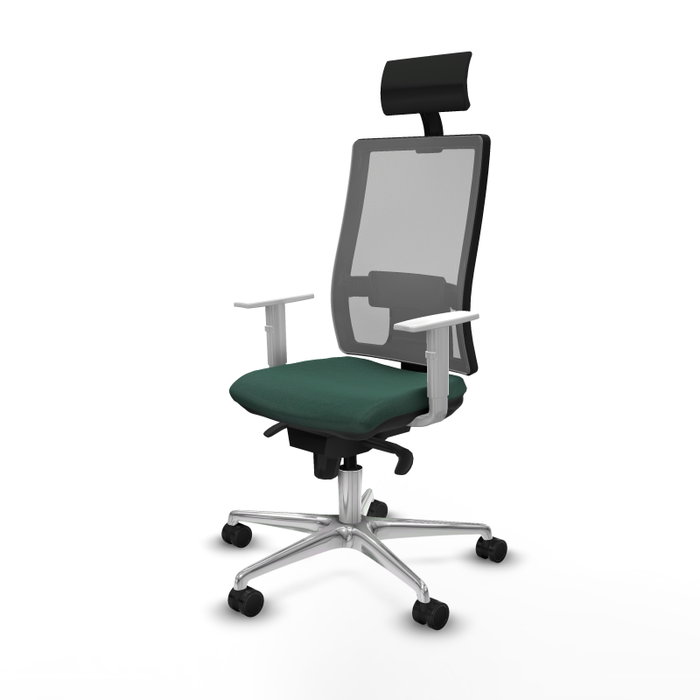 PIQUERAS Y CRESPO Silla de oficina Horna con mecanismo Sincro, Verde botella y Gris PIQUERAS Y CRESPO Silla de oficina Horna con mecanismo Sincro, Verde botella y Gris