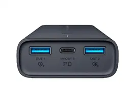 Veger Powerbank 10000mAh Negra USB-C/2 USB-A Enchufe Plegable Batería Auxiliar