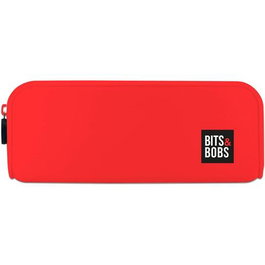 Grafoplás Portatodo de Silicona Bits&Bobs Rojo Resistente al Agua Tacto Suave y Flexible 20x7.5x5.5 cm