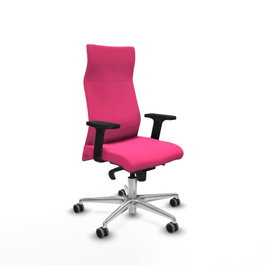 PIQUERAS Y CRESPO Sillón Albacete Rosa con Mecanismo Sincro y Base de Aluminio