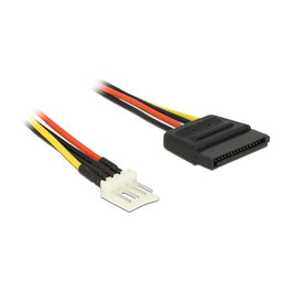 DeLOCK Cable de alimentación SATA 15 pin a 4 pin PWM, 0,24 m
