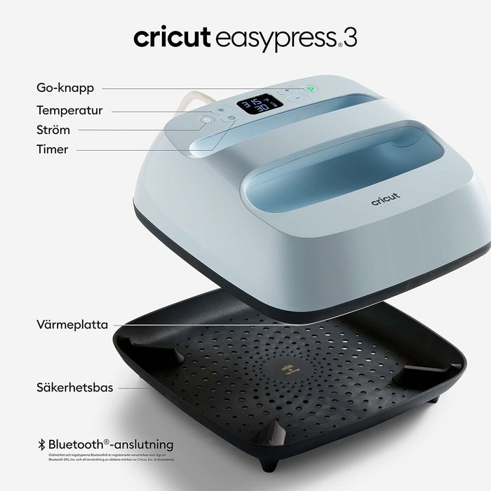 Cricut EasyPress 3 Prensa térmica Azul con placa de 23 x 23 cm Cricut EasyPress 3 Prensa térmica Azul con placa de 23 x 23 cm