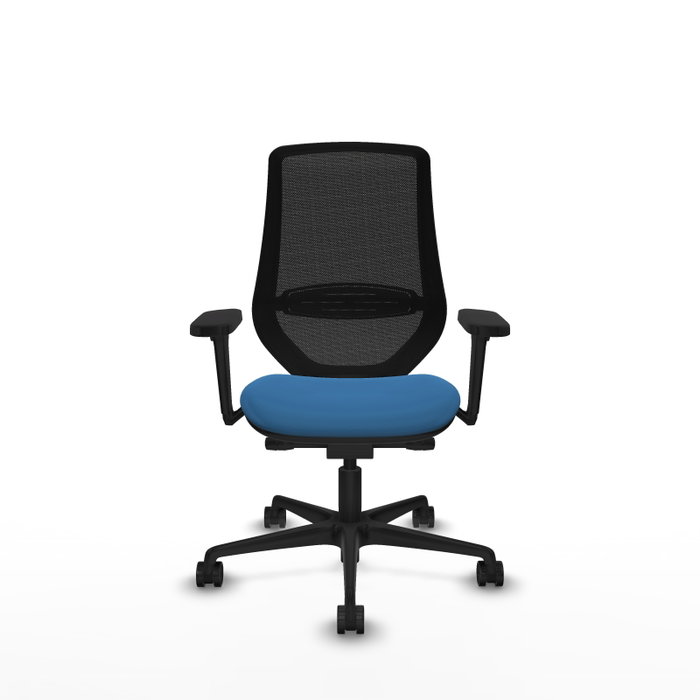 PIQUERAS Y CRESPO Silla de oficina Mardos con mecanismo Sincro/Traslack, Azul claro y Negro