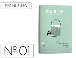 Rubio Cuaderno Caligrafia Nº 01 - Desarrollo de destrezas motrices para lenguaje escrito, 18x210x155 mm