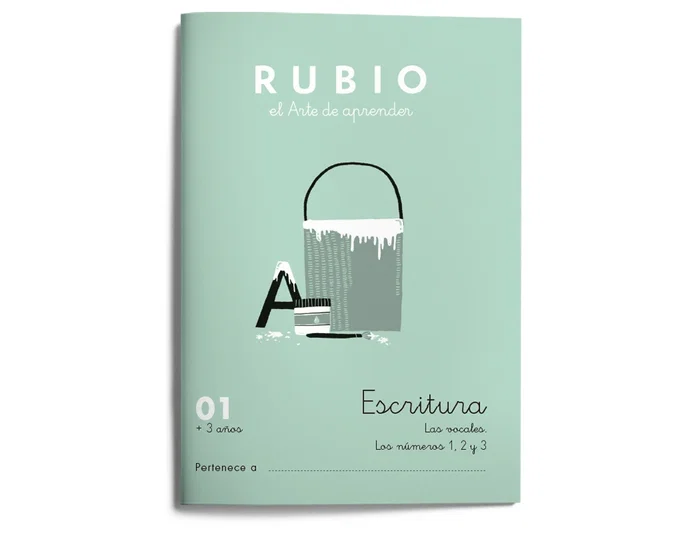 Rubio Cuaderno Caligrafia Nº 01 - Desarrollo de destrezas motrices para lenguaje escrito, 18x210x155 mm